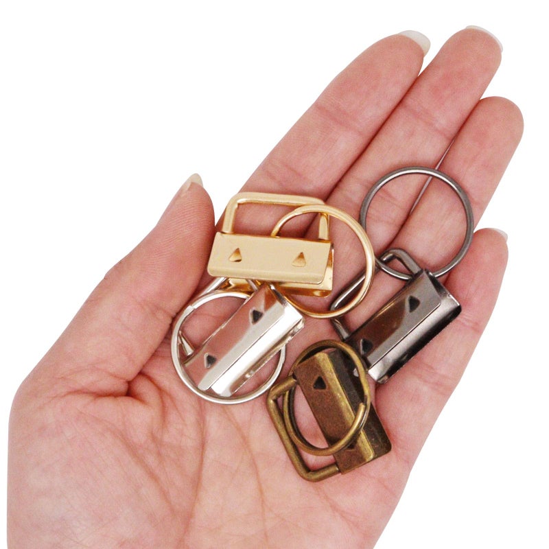 GDFYMI Key Fob Hardware  40Pcs 1 Inch Keychain Hardware Set with Split Ring for Wristlet  Key Lanyard  Keychain Making Kit Crafts DIY Supplies for Gifts (4 Colors) - Image 4